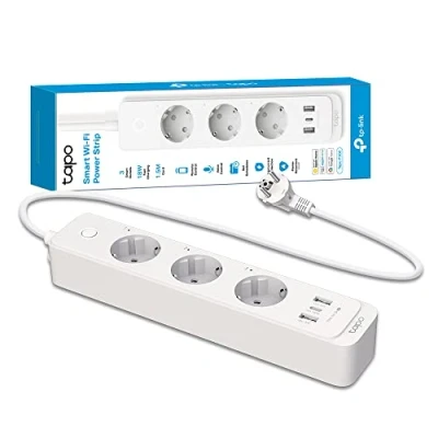 Immagine di TP Link Tapo P300 Ciabatta MultiPresa WiFi Intelligente,Controlla Separatamente 3 Prese, Ricarica Rapida USB da 18 W, Compatibile con Alexa e Google Home, Controllo Remoto Tramite APP
