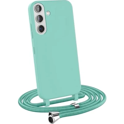 Immagine di MyGadget Cover per Samsung Galaxy S24 Custodia con Corda Case Cordino Opaca Antiurto/Bumper Laccio/Tracolla Practical Stylish Collo Verde Menta