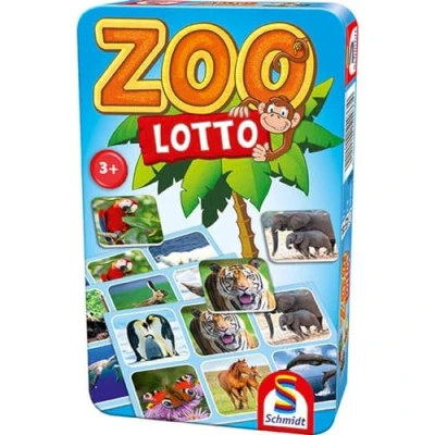 Immagine di Schmidt Spiele Animale Zoo Lotto, portami con Gioco in Scatola di Metallo, Multicolore, 51433