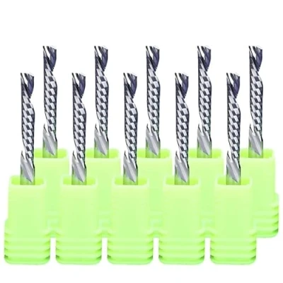 Immagine di 10 Pz/lotto 3.175/4/6 SHK Down Cut Fresa Singolo Flauto Spirale Bit Carburo di Tungsteno CNC Tool Router Punte for Incisione(3.175x2.5x10)