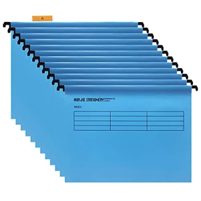 Immagine di Srvnpioy Cartelle Sospese in Polipropilene, formato A4, confezione da 12, Blu, Cartelline con linguette e inserti per Schedari, ufficio, casa, scuola
