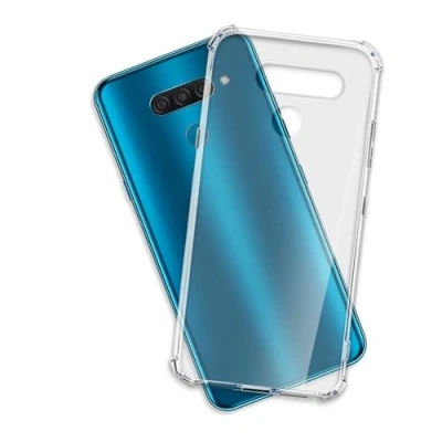Immagine di mtb more energy® Custodia Crystal Armor per LG Q60, K50 (6.26&#039;&#039;) Hard PC Back &amp; Soft Silikon Bumper Angoli rinforzati Trasparente TPU Case Cover