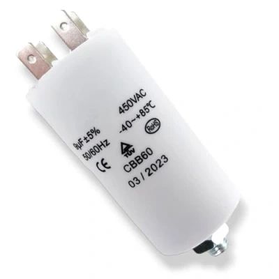 Immagine di DL pro Condensatore universale 9,00µF 450 V, con linguette e vite di fissaggio CBB60