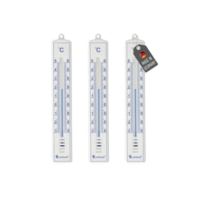 Immagine di Lantelme Set di 3 termometri da giardino, resistenti agli agenti atmosferici, interni, analogici, in bianco, anche per interni ed esterni, 8957
