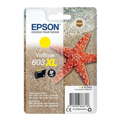Immagine di Epson Serie 603XL Stella Marina Cartucce originali per Stampante getto d&#039;Inchiostro, Single Pack 1 Colore (Giallo) Formato XL, Stampe Casa/Ufficio fino 350 Pagine, Confezione Retail