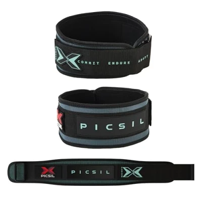Immagine di PICSIL Cintura Per Sollevamento Pesi, Supporto Lombare, Ottimo Squat, Crosstraning, Personalizzabile con Spazio Toppe, Uomini e Donne, Verde, XL
