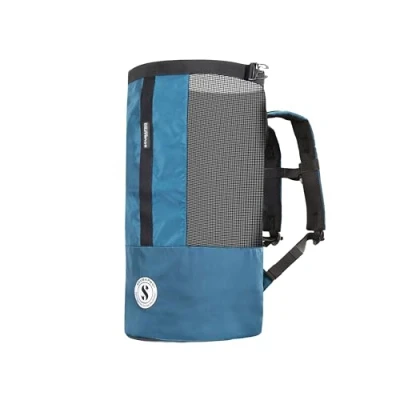 Immagine di SCUBAPRO Sport 65 Mesh Dive Bag con Roll Top Chiusura e Cerniera Laterale per Snorkeling Attrezzatura Immersione ARA , Tessuto di Colore Blu Denim