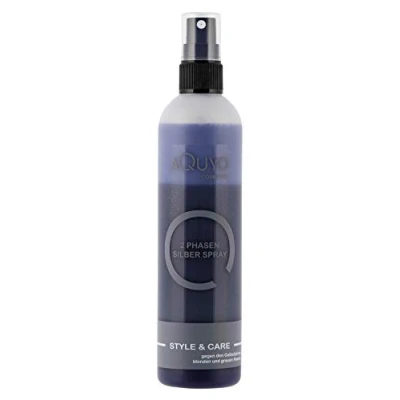 Immagine di AQUYO Cosmetics spray argento giallo per capelli biondi e grigi (200 ml) 2 fasi condizionatore idrata i capelli, dona lucentezza migliora la pettinabilità