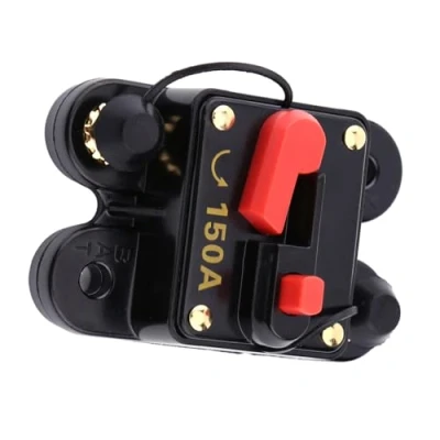 Immagine di Interruttore di Circuito Automatico Reset Fusibile per Auto Nave Bicicletta, Portafusibile da Circuito,12V 24V 80 300A(150A)