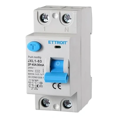 Immagine di Interruttore Differenziale Puro 2P 2 Poli 6kA 30mA 220V, Occupa Moduli DIN, RCCB C40 40A