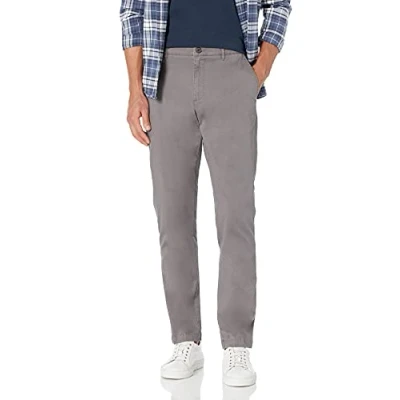 Immagine di Amazon Essentials Chino Elasticizzati Comodi Slavati Sportivi (in precedenza Goodthreads) Uomo, Grigio, 28W / 30L