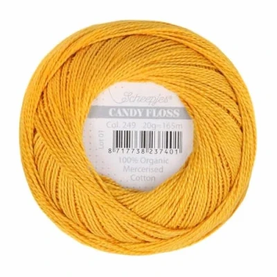 Immagine di Scheepjes Candy Floss 249 Saffron (165m) Filato di Cotone Mercerizzato Biologico 1x20g