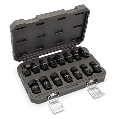 Immagine di GearWrench 84918N 3/8 Pollici 6 Punti Set di Bussole a Impatto Universale Standard, 15 Pezzi