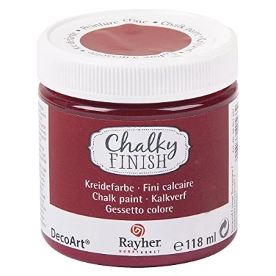 Immagine di RAYHER HOBBY Chalky Finish Colore in Gesso, Rosso burgundo, 118 ml, unità