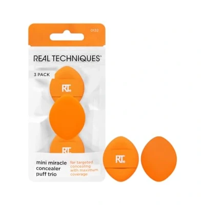Immagine di Real Techniques Mini Miracle Concealer Puff Trio, piccolo soffietto da trucco per fondotinta liquido e crema correttore, 3 pezzi