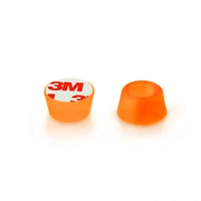 Immagine di R&amp;R SHOP Fermaporta a pavimento flessibile, protegge pareti e superfici, adesivo antiurto Set di 8 (Arancione)