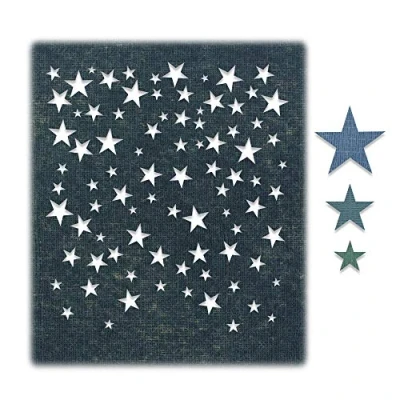 Immagine di Sizzix Die 4PK Falling Stars Set di Fustelle Thinlits 4 pz 664732 Pioggia by Tim Holtz, Stelle Cadenti, Taglia unica