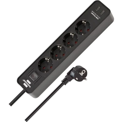 Immagine di Brennenstuhl 1153240106 Multipresa con interruttore Nero Schuko 1 pz.