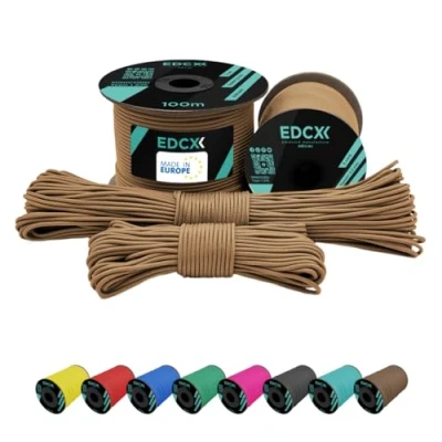 Immagine di EdcX 2 mm Nylon Paracord 275 (15, 30, 50 And 100 m) 100% Rope, 3 Strand Cord, Cord in Many Colours (Tan, 30