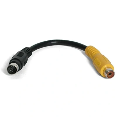 Immagine di StarTech.com SVID2COMP Cavo adattatore da S video a composito, basso profilo, 4 pin RCA (SVID2COMP), 15,2 cm, colore: Nero