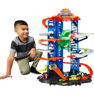 Immagine di Hot Wheels City Robo T Rex Ultimate Garage modalità multigiocatore a più Livelli per riporre Auto in Scala 100 Plus 1 64, Idea Regalo Bambini dai 5 Anni su, GJL14