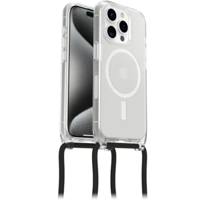 Immagine di OtterBox Cover React Necklace con MagSafe per iPhone 15 Pro, resistente a shock cordino collana, adattabile e intercambiabile, testata norme MIL STD 810G, Stardust, Senza Retail Package