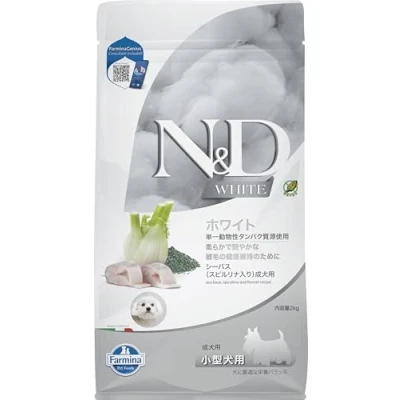 Immagine di Farmina N&amp;D White Adult Mini Spigola, Finocchio e Spirulina Crocchette cane Set %: 3 x 2 kg