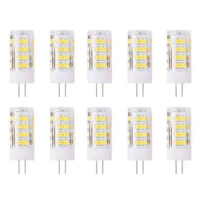 Immagine di WULUN Lampadina LED G4, 5 W, 500 lumen, AC 220 240 V, equivalente a 50 luce Bianco freddo 6000 K, angolo di diffusione 360 gradi, non dimmerabile, 10 pezzi