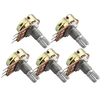 Immagine di HALJIA 5PCS potenziometro 10 K Ohm Compatibile con Raspberry Pi Arduino e altri progetti albero zigrinato