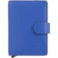Immagine di DUDU Portafoglio Portacarte Uomo in Pelle Protezione RFID, Piccolo Miniwallet con Cardprotector Alluminio, Porta Banconote e Chiusura a Bottone Fiordaliso