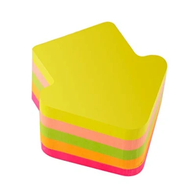 Immagine di D.RECT Foglietti Adesivi Set di 1 Pezzi 70x70mm Note Adesive 1x400 un Blocco Fogli Forniture per Ufficio Colori Neon Forma Freccia