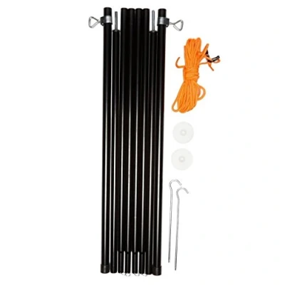 Immagine di Vango Pali di Lunghezza Regolabile, in Acciaio, 180 220 cm, Set da 2 Pezzi, Colore Nero