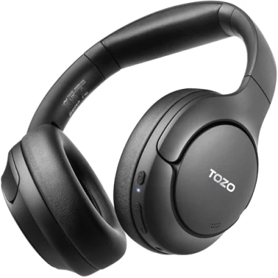 Immagine di TOZO HT2 Cuffie Wireless Ibride con Cancellazione Attiva del Rumore, 60 Ore di Riproduzione, Audio Over Ear, ad Alta Risoluzione, Bassi Profondi, Pieghevoli, Leggere, per Allenamento