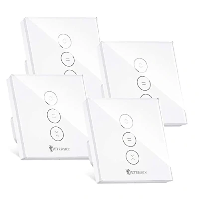 Immagine di Interruttore Intelligente Tapparelle, Etersky Alexa WiFi per Avvolgibili Funziona con e Google Home, Controllo touch, Telecomando App【Richiede Filo Neutro】4 Pezzi