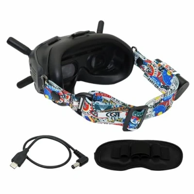 Immagine di TMOM Cinghia per Testa DJI FPV Goggles V2 e Altri Mascherina Occhiello VR Regolabili Fascia Elastica Occhiali (Fascia+Linea+Pad di protezione)