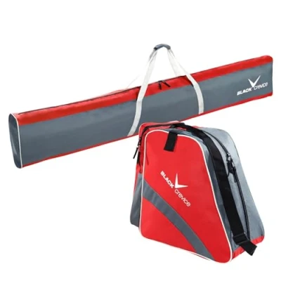 Immagine di Black Crevice Set di borse da sci I con Borsa e per scarponi Robuste in 600D/PVC tracolla sci: 190x13x30cm scarponi: 45x39x25cm