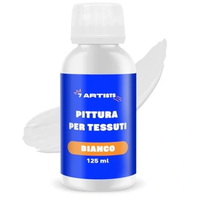 Immagine di 7 Artists Colori per Tessuti Permanenti Colore Bianco 125 ml Pittura Tempera Vernice Stoffa Fabric Paint