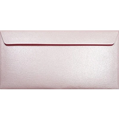 Immagine di Netuno 25 buste lettere lunghe perlate rosa formato DL 22 x 11 cm 120g Majestic Petal colorate con superficie perlescente per inviti compleanno matrimonio battesimo comunione Natale Pasqua