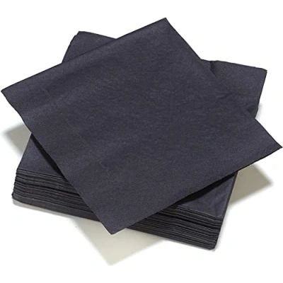 Immagine di LE NAPPAGE ARTS DE LA TABLE 40 tovaglioli in ovatta x cm 3 strati nero FSC