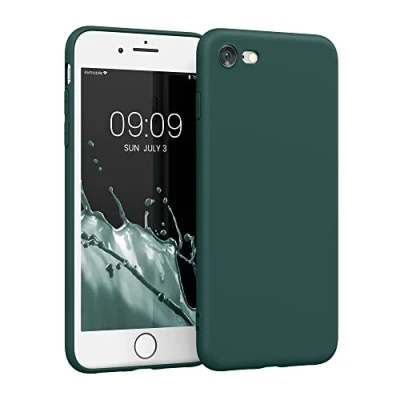 Immagine di kwmobile Custodia Compatibile con Apple iPhone SE (2022) / (2020) 8 7 Cover Back Case per Smartphone in Silicone TPU Protezione Gommata verde bottiglia