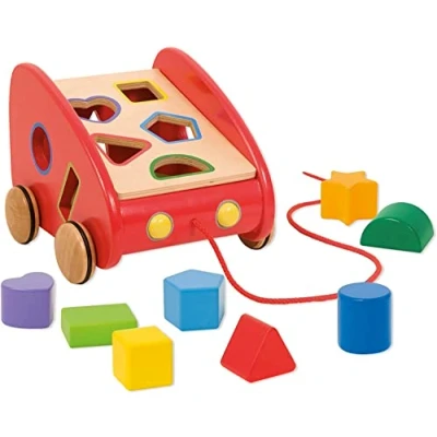 Immagine di Goula Coche Arrastre Giocattolo con Forme Geometriche, Multicolore, D55217