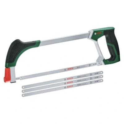 Immagine di Bosch seghetto 300 mm + 3 lame suppl. (seghetto univ. con 4 durevoli in bimet. per metallo, legno, plastica, altri materiali; mecc. di sgancio facilitato; Softgrip) Amazon Edition