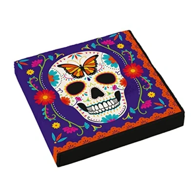 Immagine di Amscan día de los Muertos Tovaglioli di carta, 33 x cm, 16 pezzi