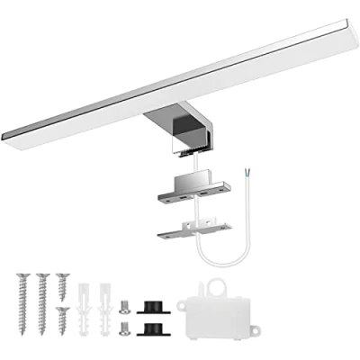 Immagine di Aourow Lampada Specchio Bagno 10W,40CM 820LM Luce LED,Bianco freddo 6500K e resistente all&#039;acqua IP44 Luci CLASSE II per Armadietto a
