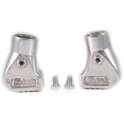 Immagine di COPPIA PIEDINI SCARPETTE ALLUMINIO Cromate VESPA PX 125 150 200 LML