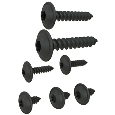 Immagine di AUPROTEC Viti Autofilettanti TORX 3,9 x 19 mm testa mezza tonda flangiata zincata nera, 10 pezzi