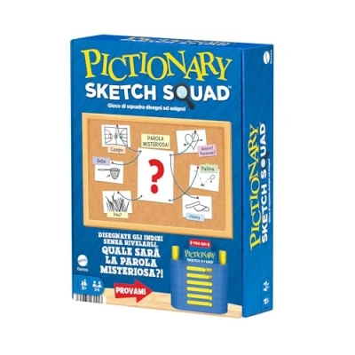Immagine di Mattel Games Pictionary Sketch Squad, gioco di squadra e disegno cooperativo, con lavagnette, pennarelli porta indizi, 2 6 giocatori, giocattolo per adolescenti adulti, 13+ anni, HXH41