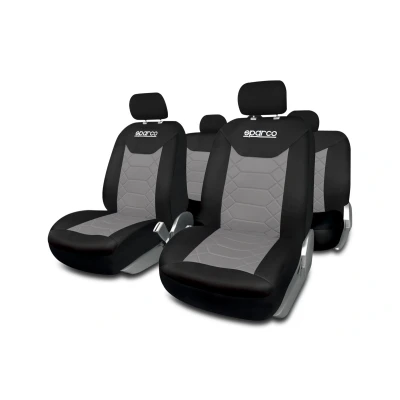 Immagine di SPARCO BK SPC1016GR Coprisedile nero/grigio Poliestere anteriore e posteriore