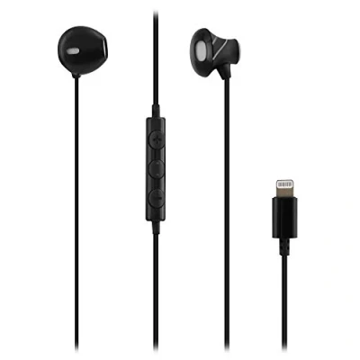 Immagine di T&#039;nB Auricolari cablati, connettore Lightning, Semi Intra Ear, Audio Stereo, Microfono Integrato, Cuffie Compatibile per Apple iPhone/iPad, Certificati MFI Nero