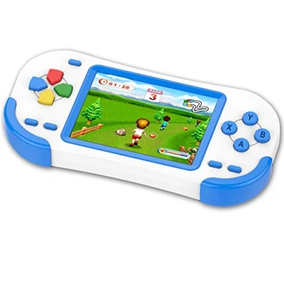 Immagine di ZHISHAN Console di Gioco Portatile per Bambini con 220 Videogiochi Classici Integrati 3.0&quot; LCD Schermo Sistema Elettronico Ricaricabile Adulto Compleanno e Regalo Natale Blu